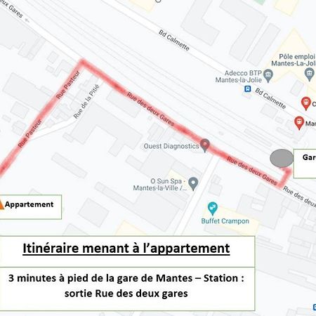 Appartement F2 De Haut Standing En Hypercentre Avec Jardin Prive A 270 M De La Gare De Mantes ! Bagian luar foto